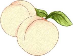 2つの桃のイラスト